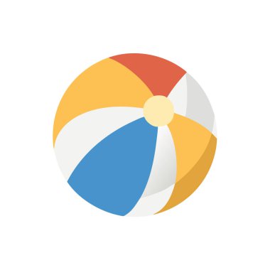 Plaj topu simgesi, düz tasarım