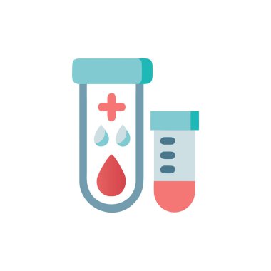 Kan testi ikonu vektör illüstrasyonlu tıbbi tüp