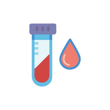 kan test tüpü izole edilmiş ikon vektör illüstrasyon tasarımı