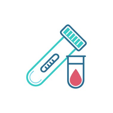 Kan damlası ikon vektör illüstrasyon tasarımlı test tüpü