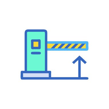 Yol bariyeri ikon vektörü. izole edilmiş sınır sembolü çizimi