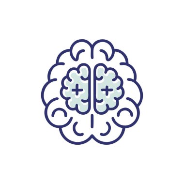 beyin ikonu vektör çizimi tasarımı