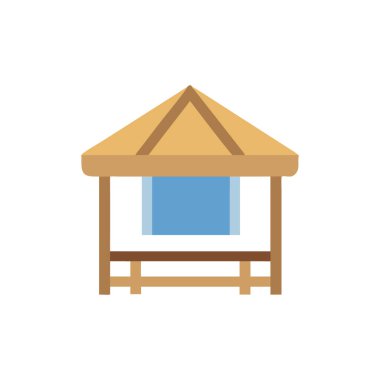 plaj çadırı düz simgesi