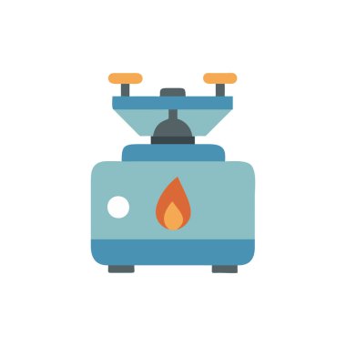 gaz yakıcı düz simge, vektör, illüstrasyon