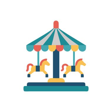 Lunapark atlı karınca çizimi. Lunapark. Lunapark. düz çizgi film biçimi.