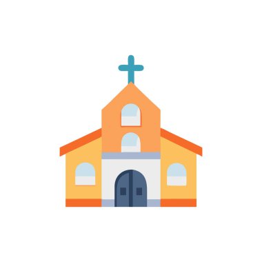 Düz ikon inşa eden kilise