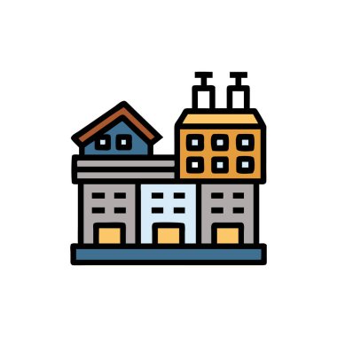 Bir bina simgesinin vektör illüstrasyonu