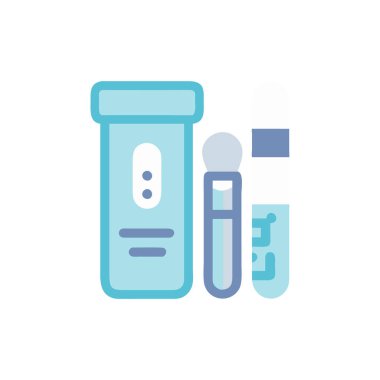 İlaç şişesi simgesiyle test tüpü