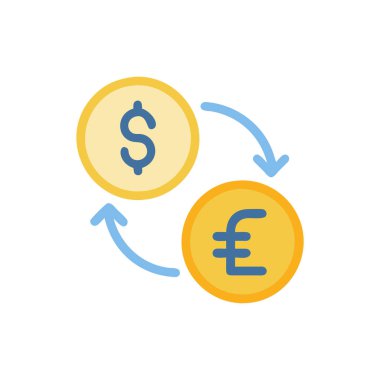 Para değişimi vektör çizimi şeffaf bir arka planda. Birinci kalite semboller. vektör simgesi düz simge konsepti ve grafik tasarımı.