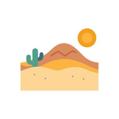 Çöl ikonu vektör illüstrasyonu