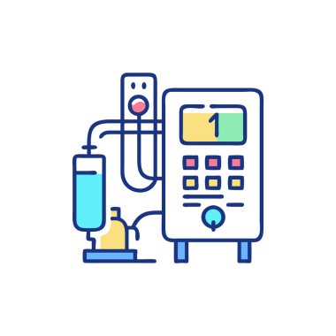 Elektronik makine simgesi vektörde. logotype - doodle