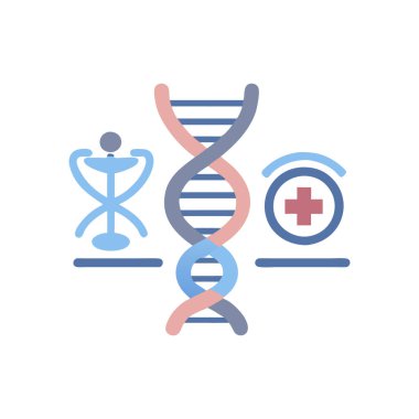 Genetik mühendisliği renk vektörü simgesi kolayca değiştirilebilir ya da düzenlenebilir