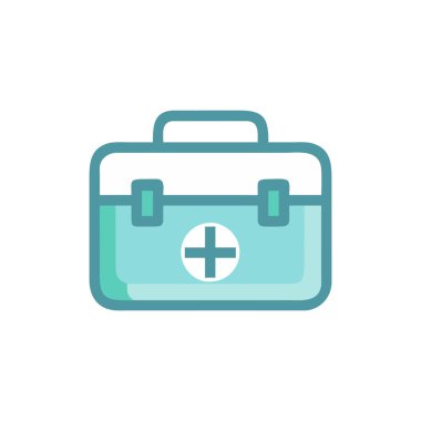 İlk yardım kiti düz renk vektörü simgesi