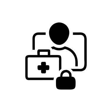 İlk yardım kiti simgesi vektör çizimi