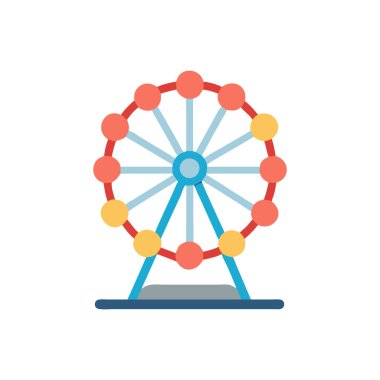 Dönme dolap düz renk simgesi, lunapark