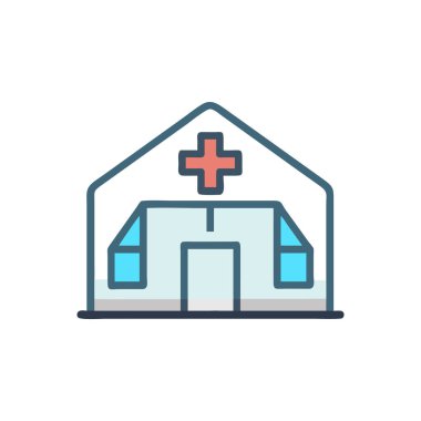 tıbbi ve hastane renkli çizgi simgesi