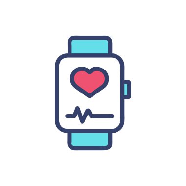 smart heart icon, vector illustration