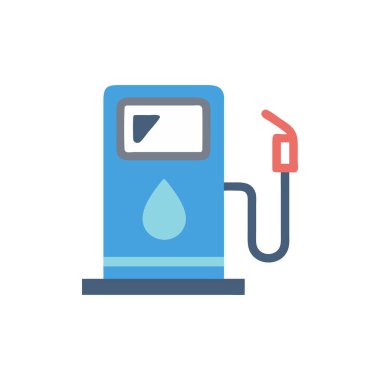 Beyaz arka planda benzin yakıt vektör çizimi. Birinci kalite semboller. konsept ve grafik tasarım için vektör vuruşu düz simgesi.
