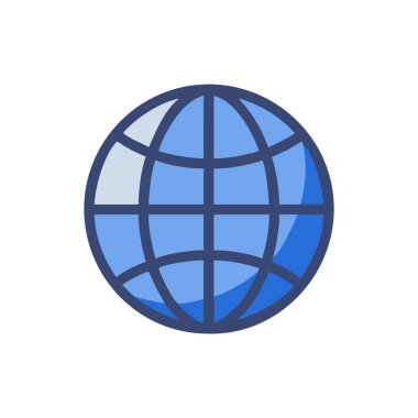 dünya simgesi vektörü beyaz arkaplanda izole edildi