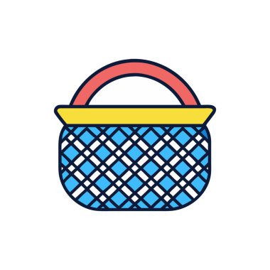 Sepet Doldurulmuş Vektör Simgesi Tasarımı