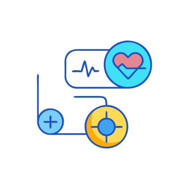 kalp kardiyogram çizgisi simgesi, vektör illüstrasyonu