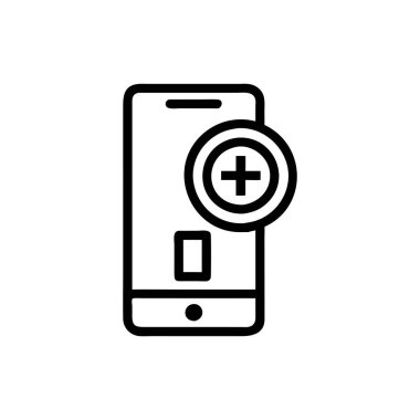 Şeffaf bir arkaplanda mobil vektör çizimi. Birinci kalite semboller. Konsept ve grafik tasarım için ince çizgi simgesi.