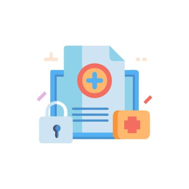 tıbbi sigorta renk vektörü simgesi.