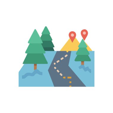 Vektör illüstrasyonu, yol haritası simgesi