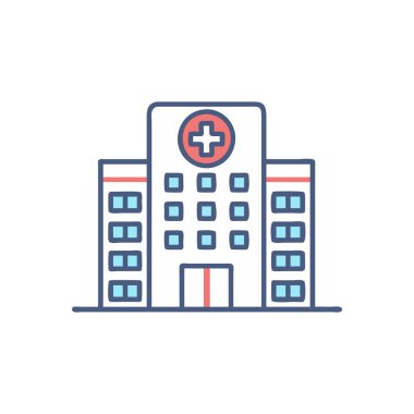 Tıbbi hastane simgesinin vektör illüstrasyonu