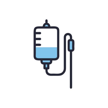 Kan basıncı renk çizgisi simgesi, tıbbi element, vektör illüstrasyonu