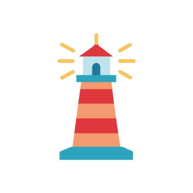 deniz feneri ikonu vektör illüstrasyonu