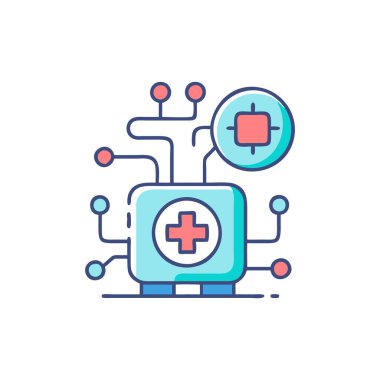 sağlık ve tıbbi simge tasarımı, renkli vektör illüstrasyonu