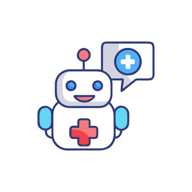 Bir robot simgesinin vektör illüstrasyonu