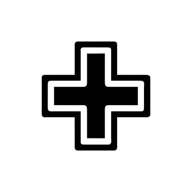 Hastane vektör ikonu. düz simge vektör çizimi izole edildi