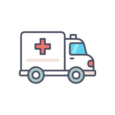 ambulans renk çizgisi vektör simgesi.
