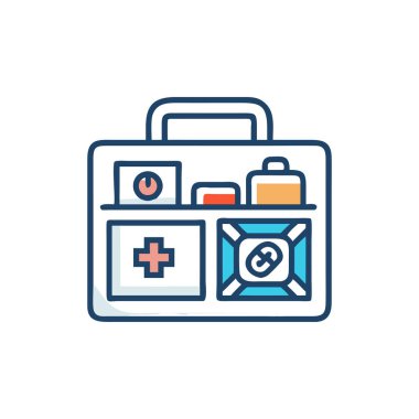 Haçlı sağlık çantası ve haplar.