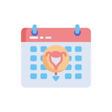 Kalp simgesine sahip takvim düz izole edilmiş vektör