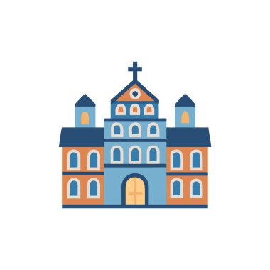 Beyaz arka plan üzerinde kilise şeffaf işareti izole kilise simge vektör