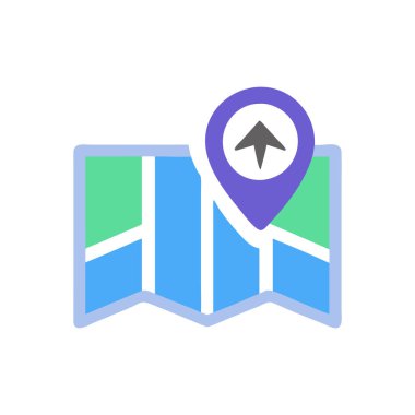 Moda biçimi izole edilmiş arkaplanda harita simgesi