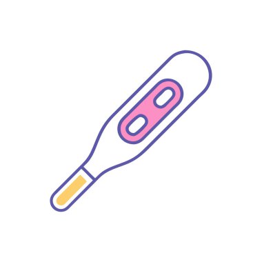 Termometre ikon vektörü. İnce çizgi işareti. renk kontur sembolü resimlemesi