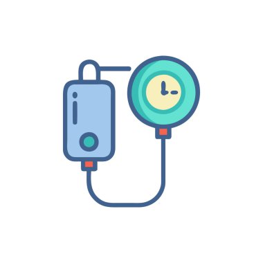 Kan basıncı ölçer renk ikonu vektörü. Basınç göstergesi işareti. izole edilmiş sembol çizimi