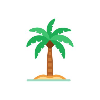 Palmiye ağacı simgesi vektörü web ve mobil uygulama tasarımınız için beyaz arkaplanda izole edilmiş, palmiye palmiyesi logosu konsepti