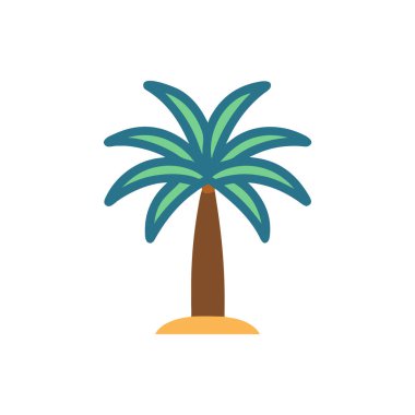 Plaj ağacı simgesi, düz stil