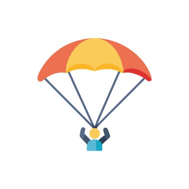 paraşüt vektör düz renk simgesi