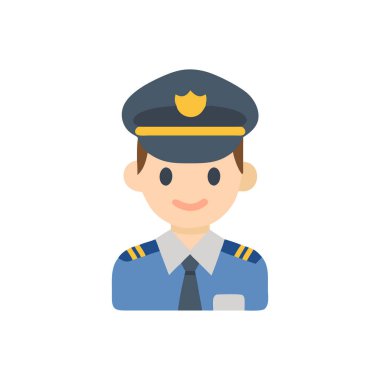 pilot vektör düz renk simgesi