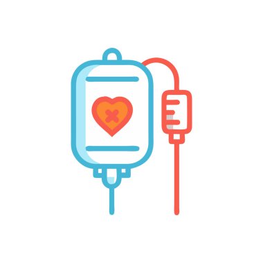 Kan basıncı kalp vektör simgesi.