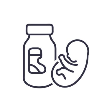 bebek süt şişesi çizgisi simgesi, vektör