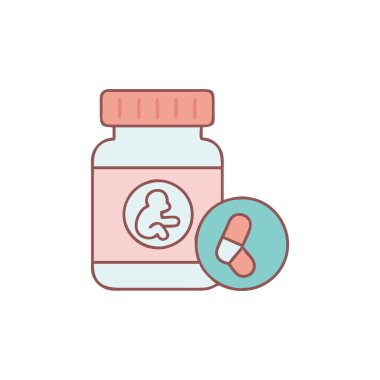 ilaç şişesi renk vektörü simgesi