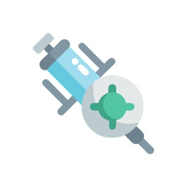 tıbbi şırınga düz vektör simgesi