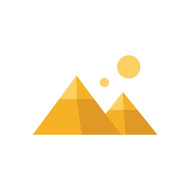 Vektör dağ logosu tasarım şablonu. Dağların soyut simgesi, dağ simgesi